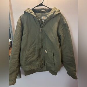 Mens Active Jac loose fit Carhartt jacket, size M, moss green, good condition